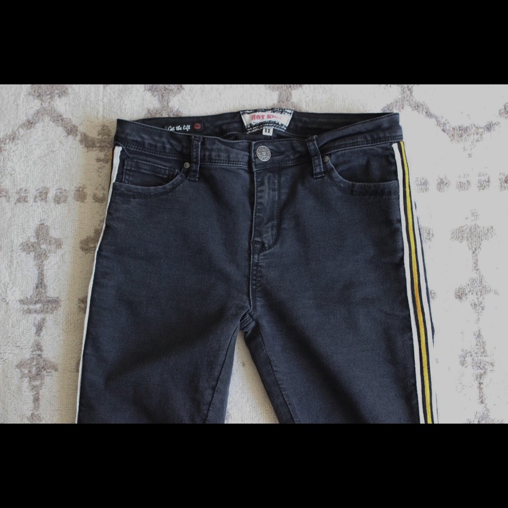 Black and Striped Women’s Skinny Jeans